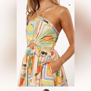 Petal and Pup Madeira Maxi Cutout Dress Agata Print Size M